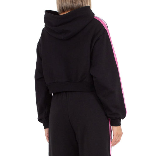 Black Cotton Women's Sweater Hoodie