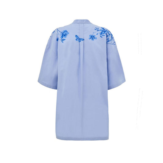 Blue Cotton Pattern Shirt