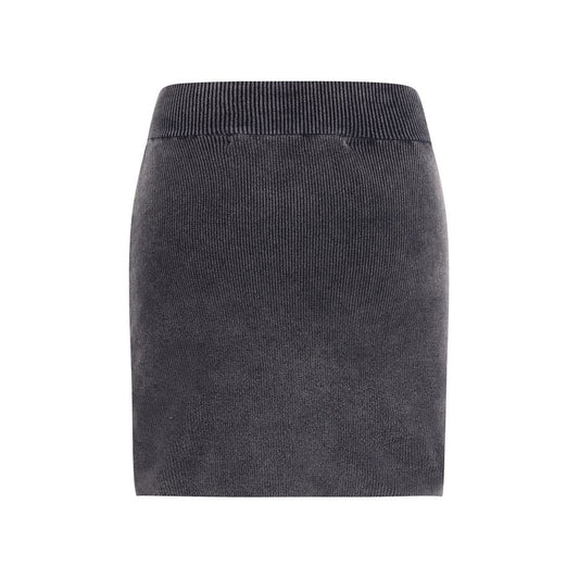 Gray Cotton Mini Skirt