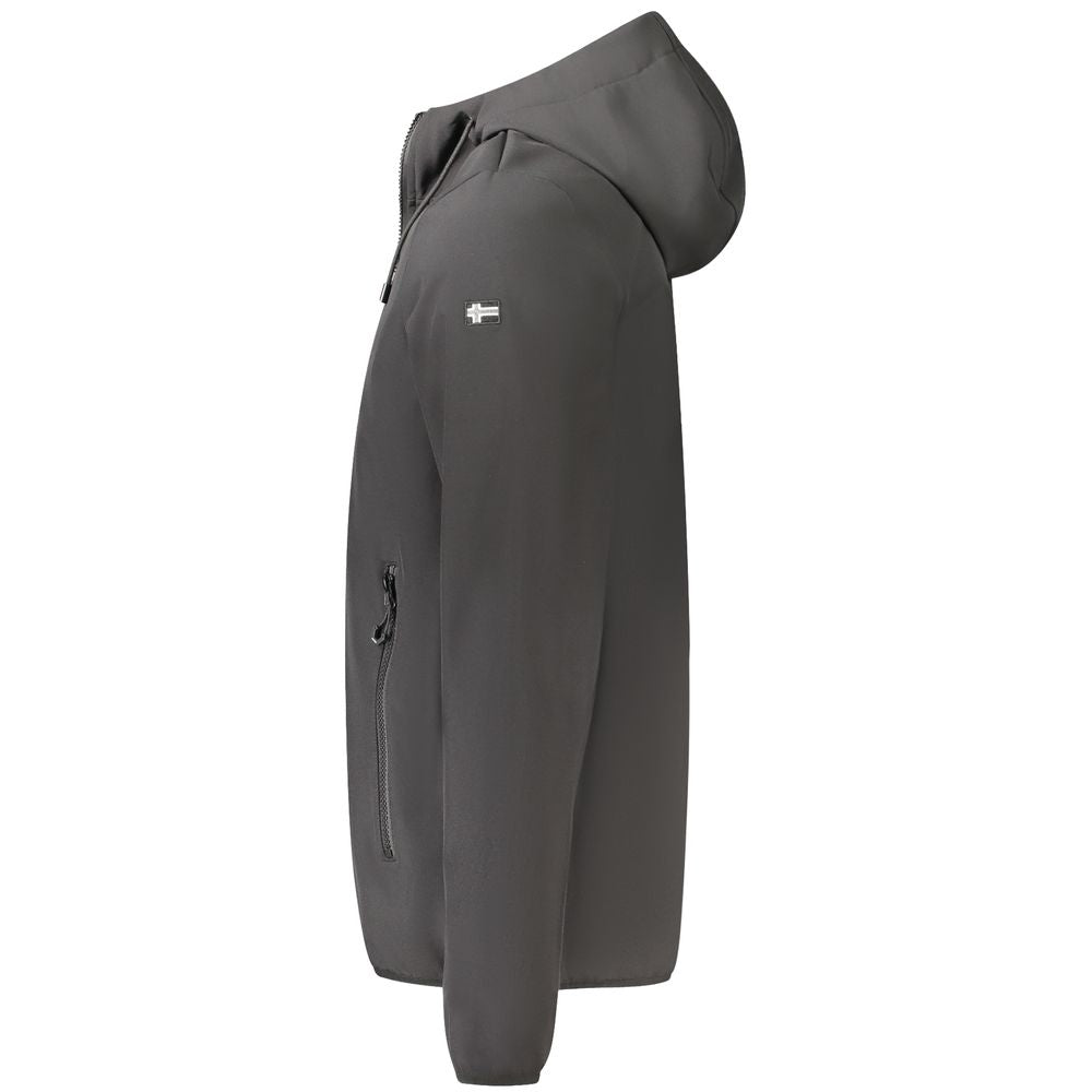 Black Polyester Jackets & Coat