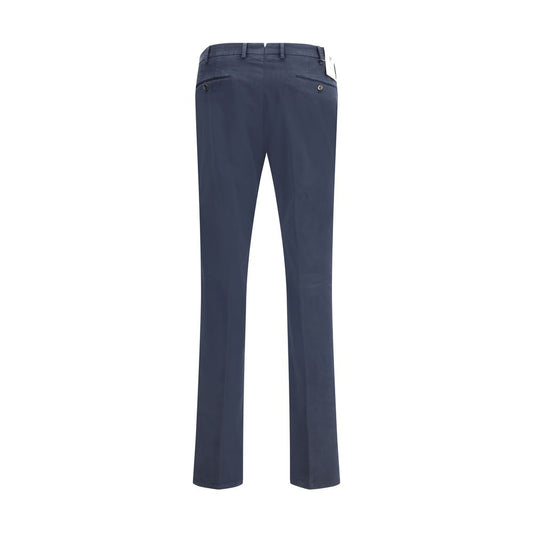Blue Elastane Casual Pants
