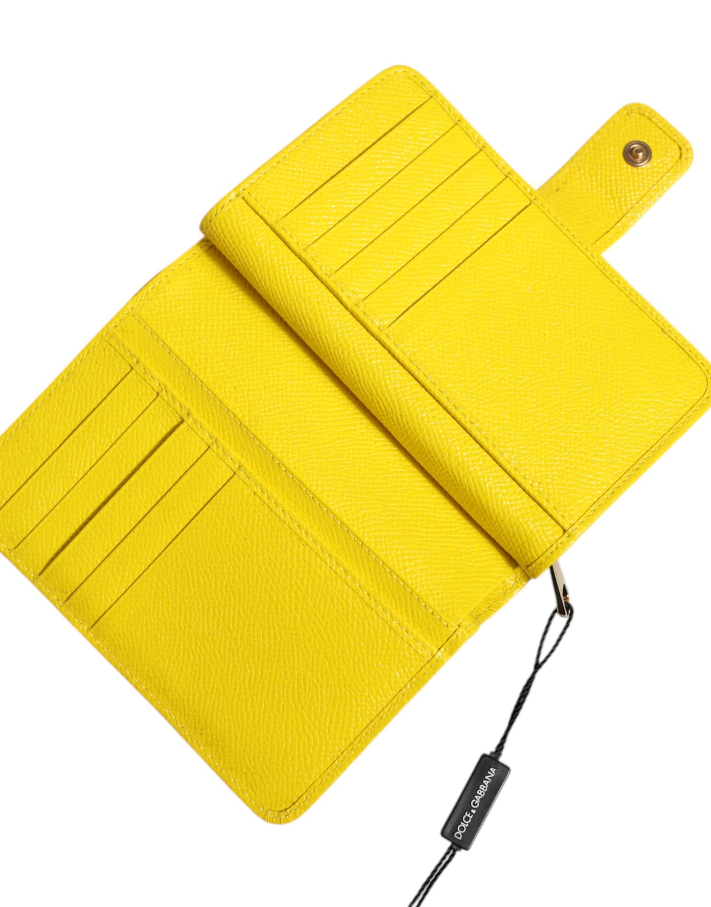 Yellow Leather Bifold Continental Clutch Wallet