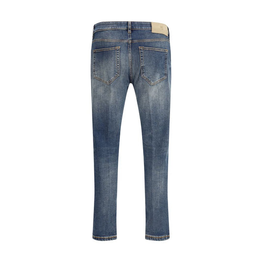 Blue Cotton Slim Fit Jeans