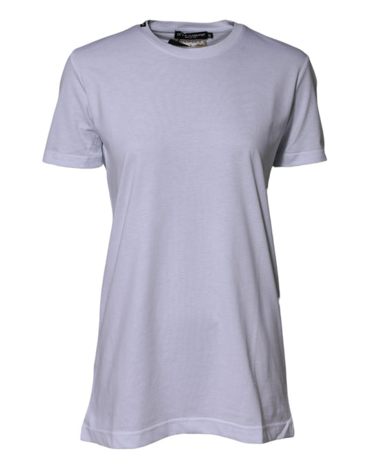 White Cotton Goodluck 2023 Crew Neck T-shirt