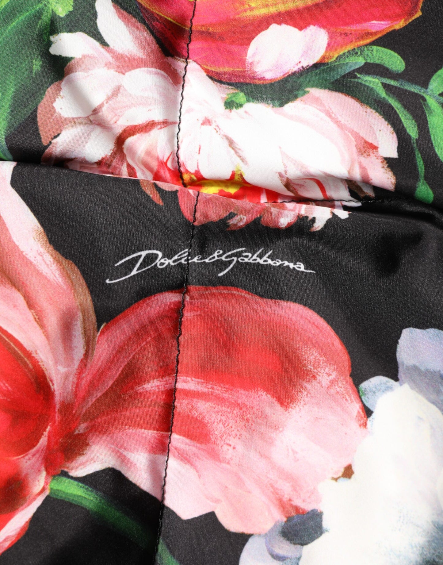 Multicolor Floral Hooded Puffer Coat Jacket