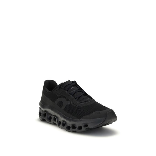 Black Recycled Polyester Athletic Sneakers