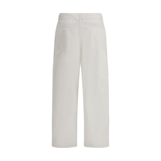 Cream Cotton Cargo Pants