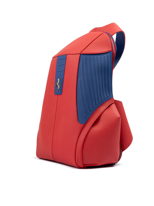 Red Leather Technical Backpack