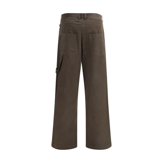 Brown Cotton Casual Pants