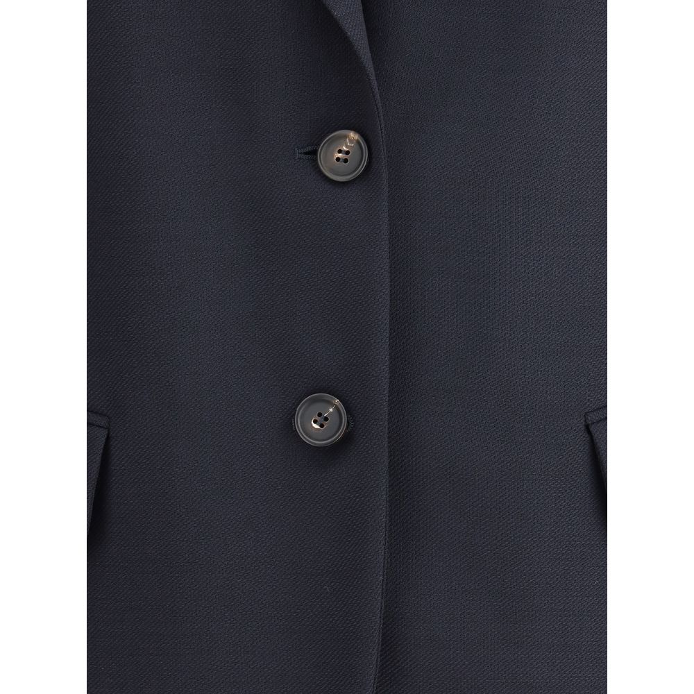 Blue Fleece Wool Blazer