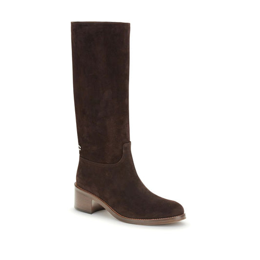 Brown Leather High Heel Boots