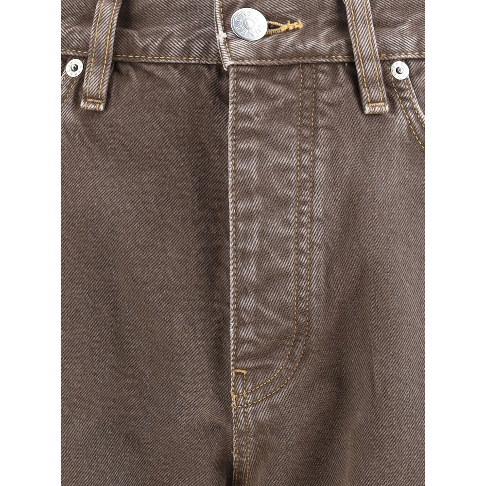 Brown Cotton Relaxed Fit Jeans