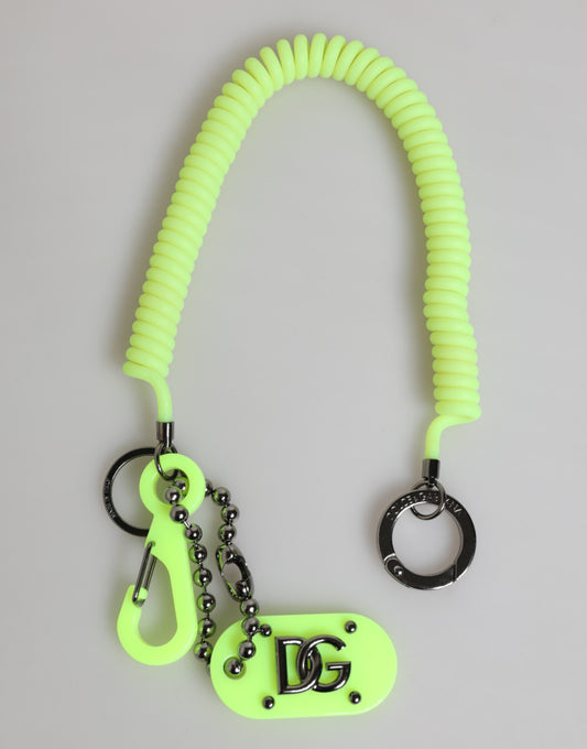 Green Springy Key Holder DG Logo Men's Keychain