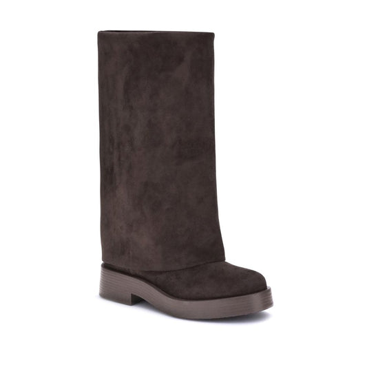 Brown Polyester Boots