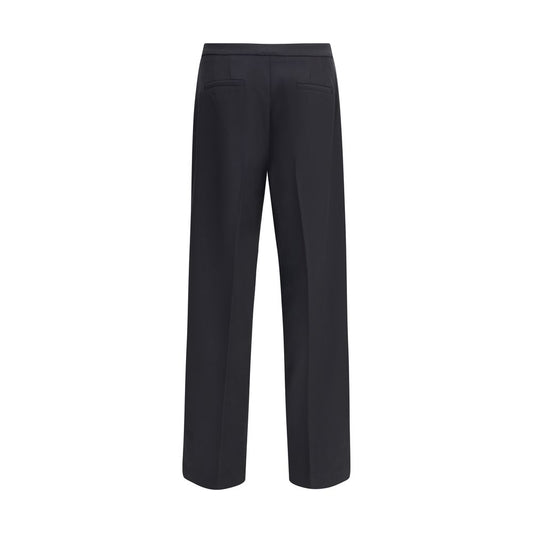 Black Polyester Casual Pants