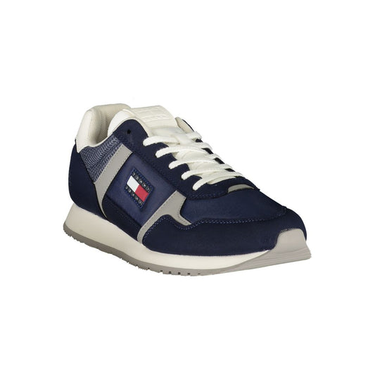 Blue Polyester Men Sneaker