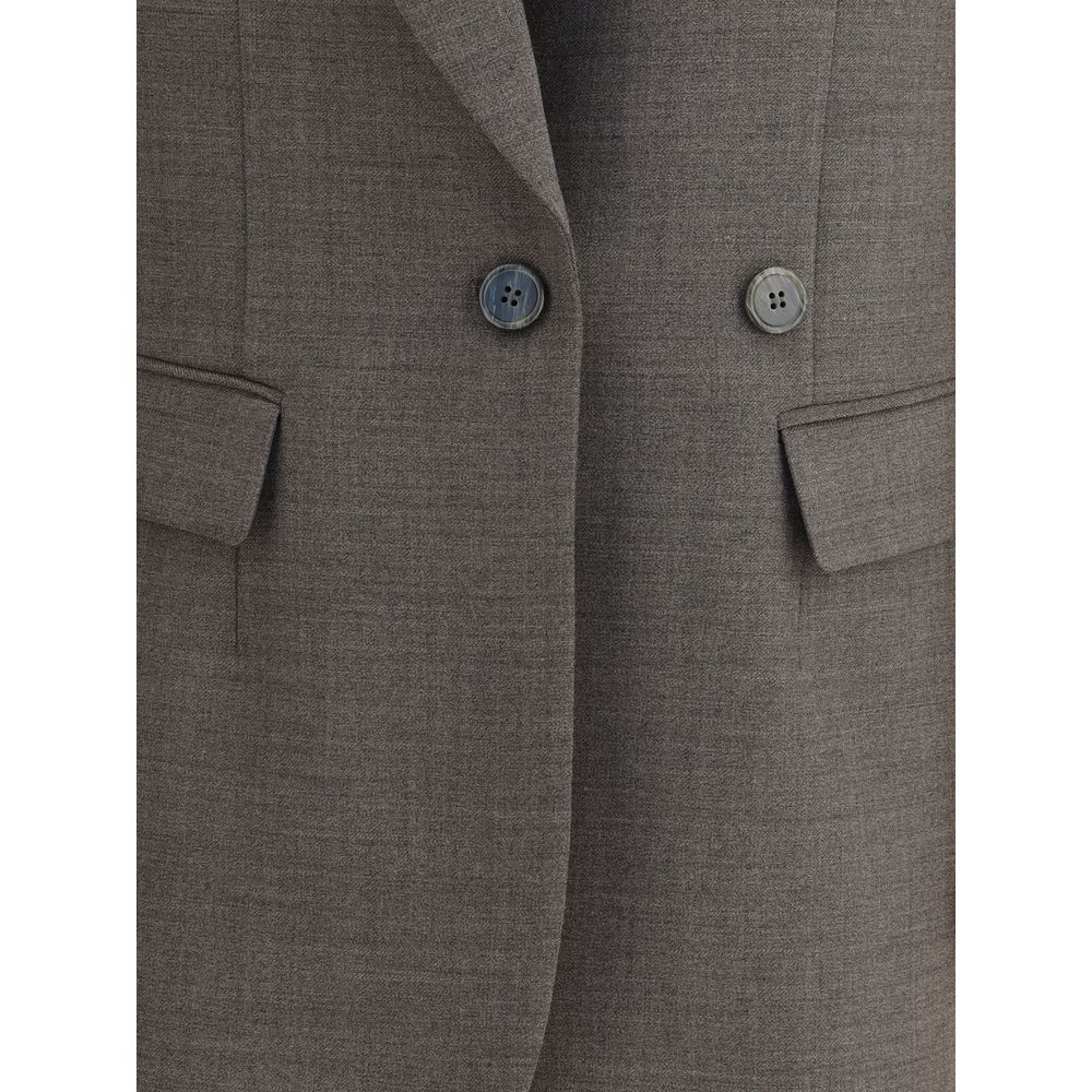 Gray Fleece Wool Blazer