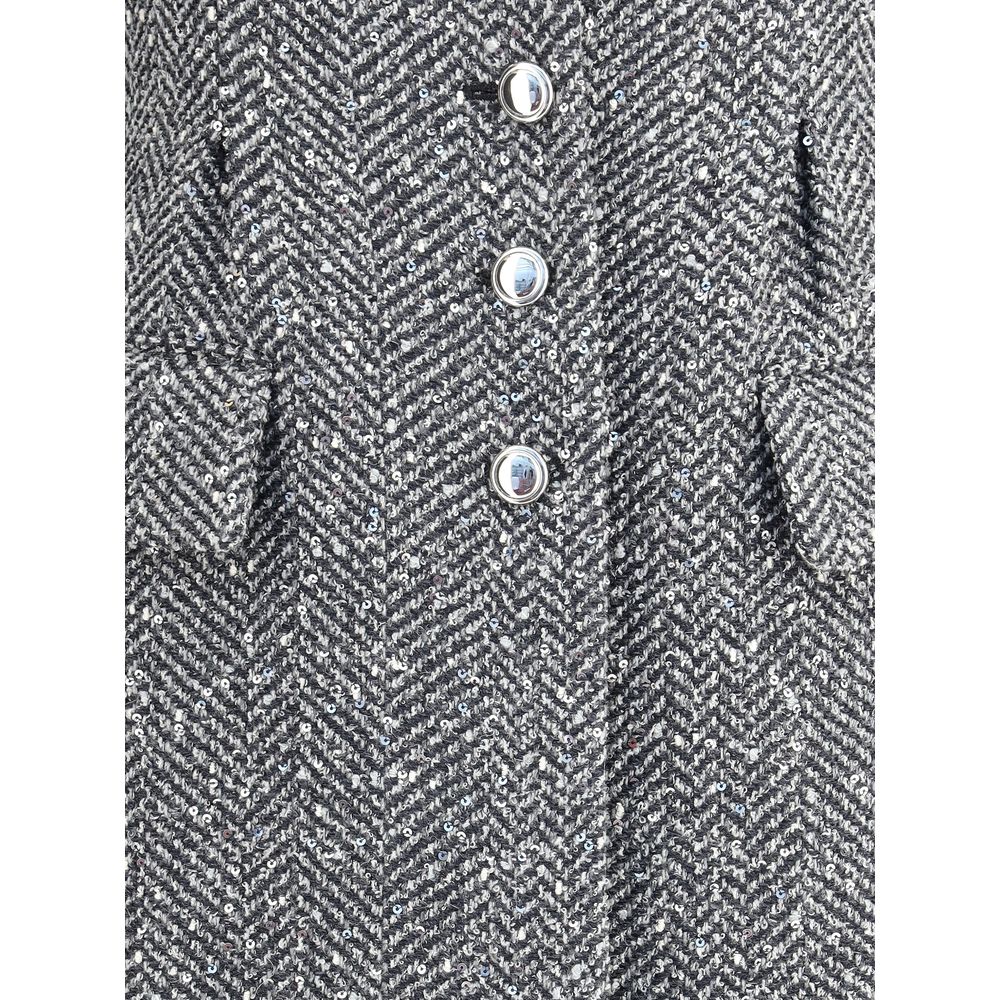 Gray Fleece Wool Coat