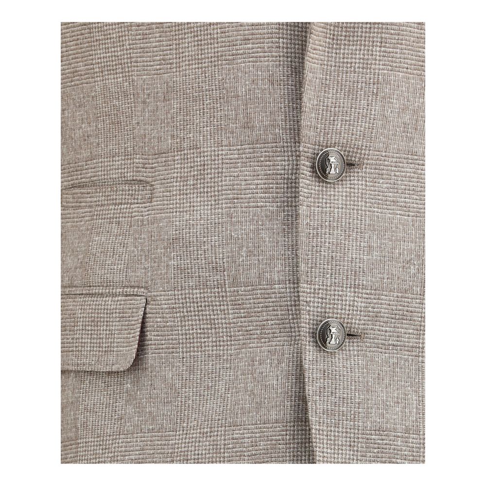 Beige Silk Two-Piece Suit