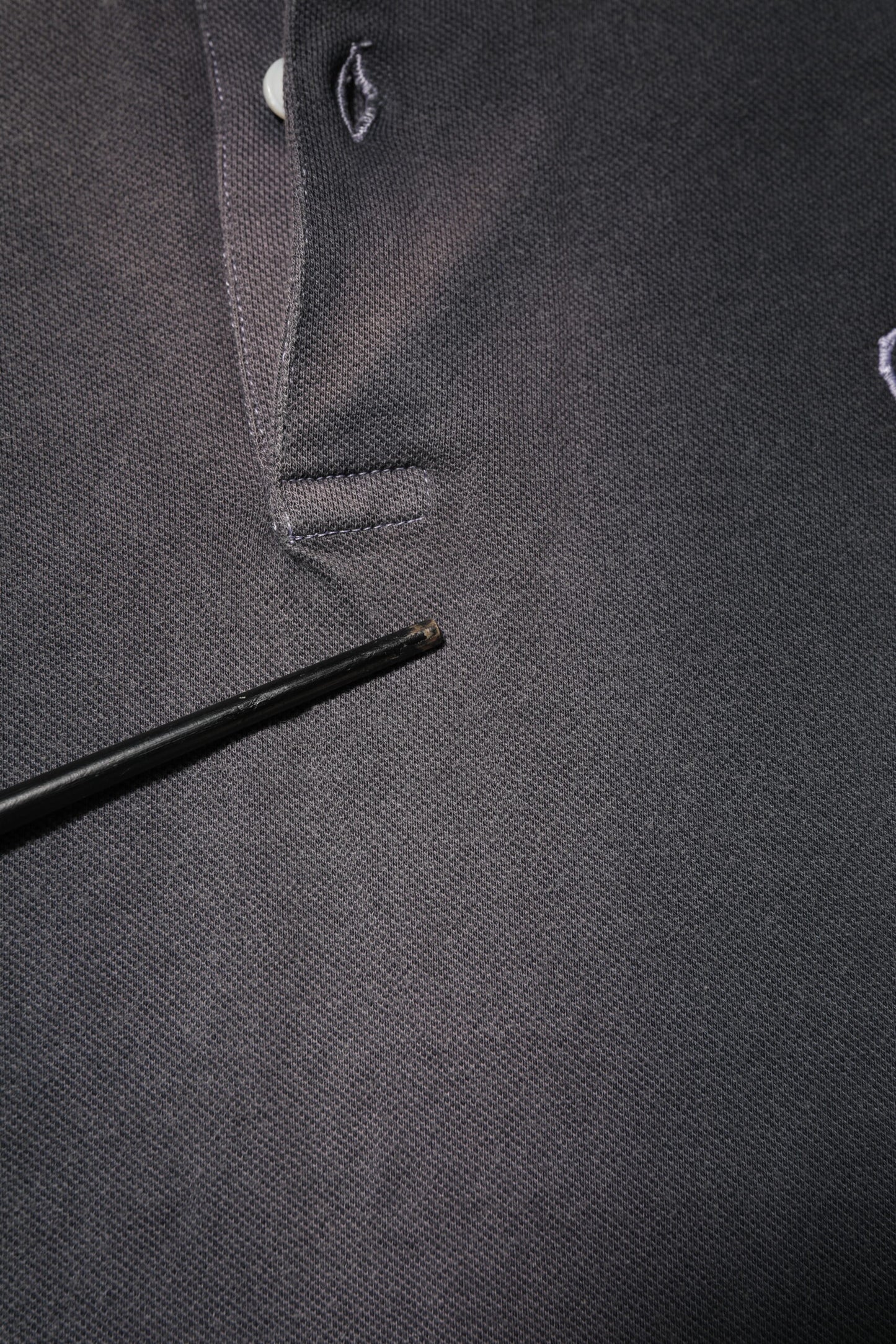 Gray Cotton Crown Collared Men Polo T-shirt