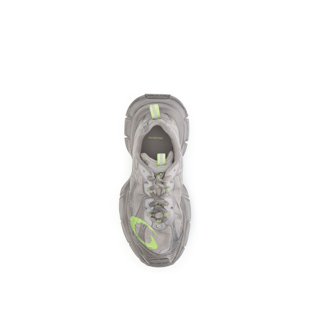 Gray Polyester Athletic Sneakers