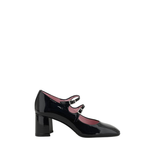 Black Calf Leather Bos Taurus Mid Heel Pumps
