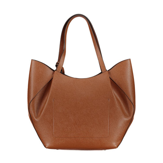Brown Polyethylene Women Handbag