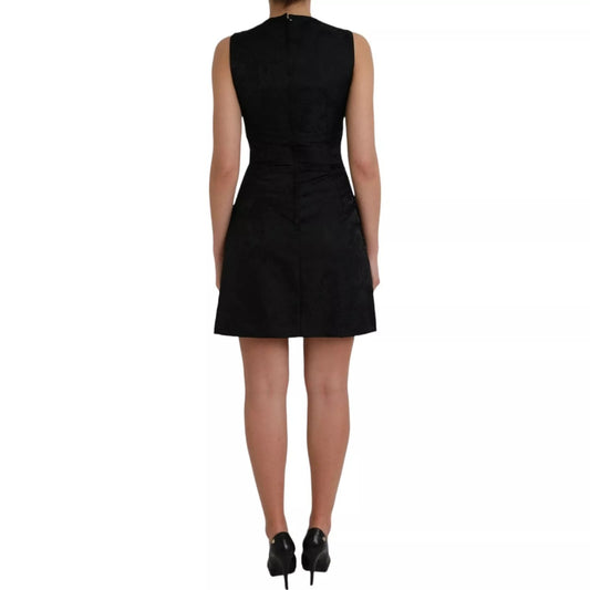 Black Sleeveless Bodycon A-line Mini Dress