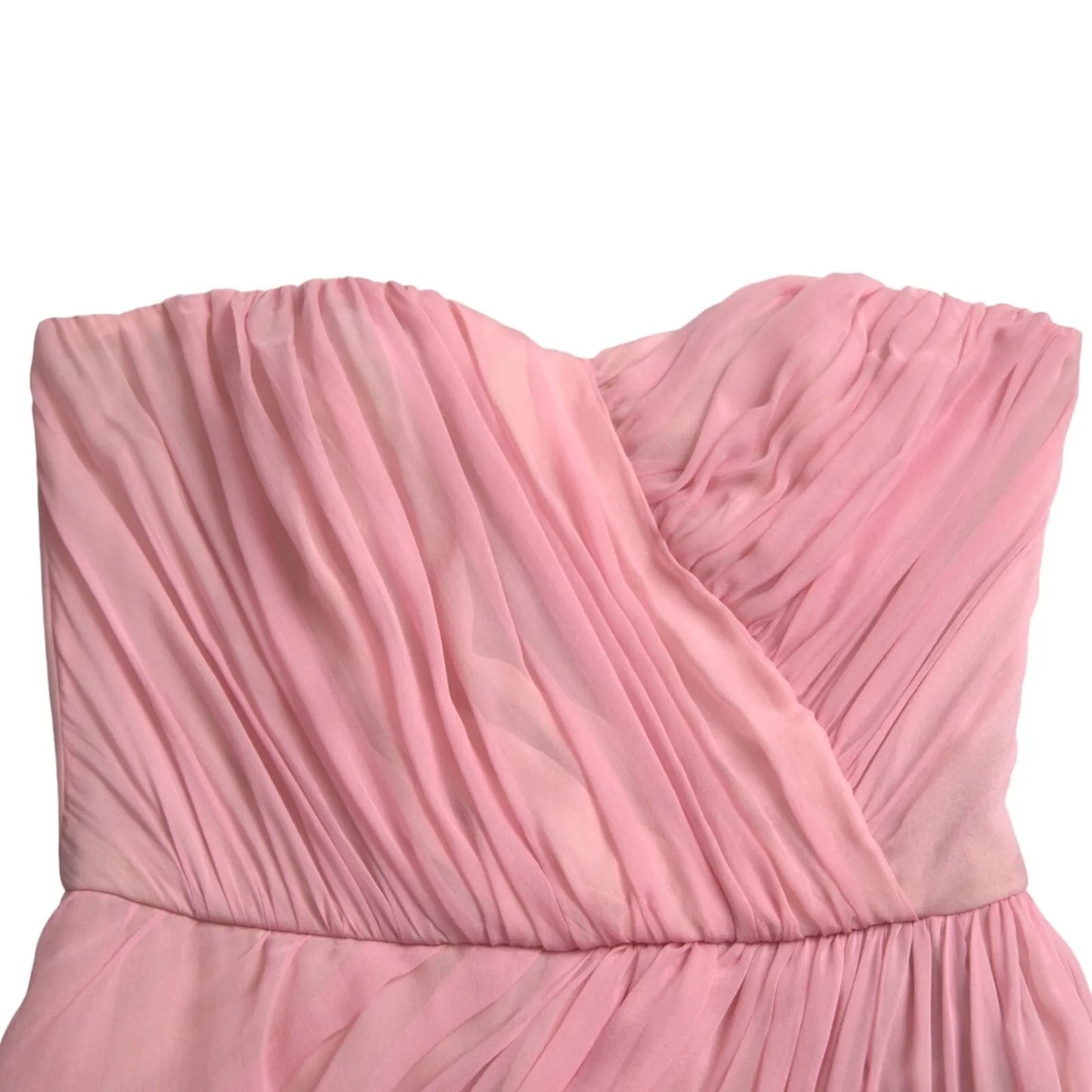 Pink Silk Strapless Maxi A-line Gown Dress
