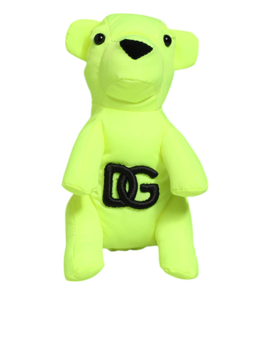 Neon Green Bear Embroidered Logo Men Keychain Clasp  Keyring