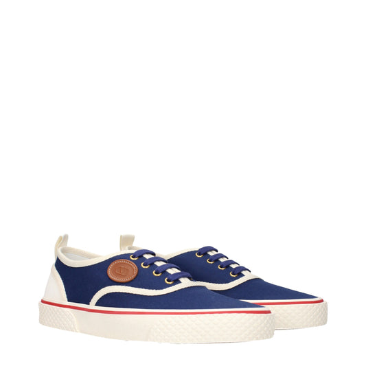 Blue Fabric Low Top Sneakers