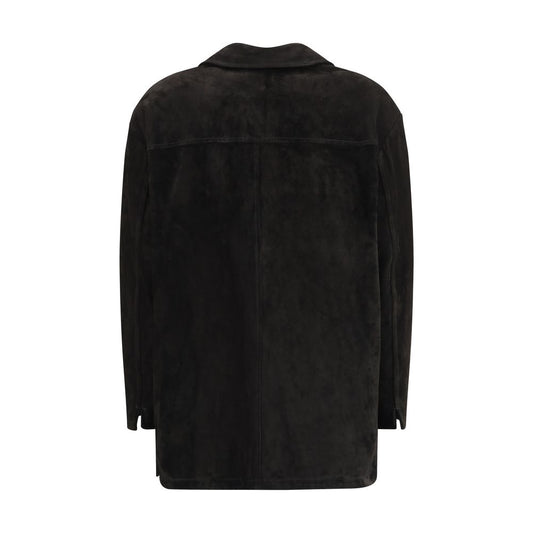 Black Calf Leather Bos Taurus Coat