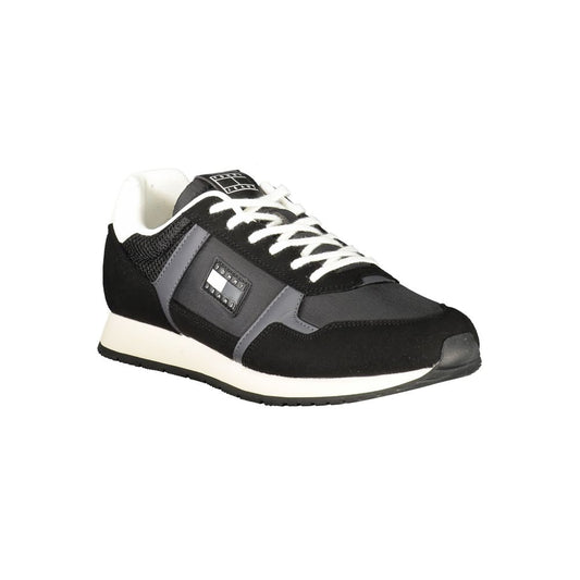 Black Polyester Men Sneaker