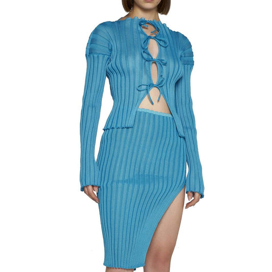 Blue Cotton Cardigan