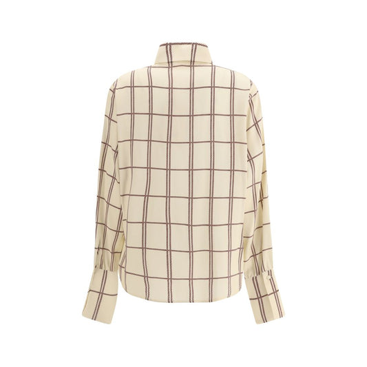 Cream Silk Pattern Shirt