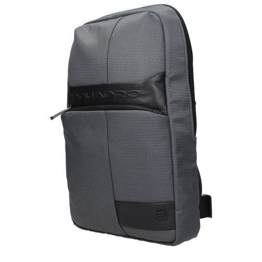 Gray Fabric Crossbody Bag