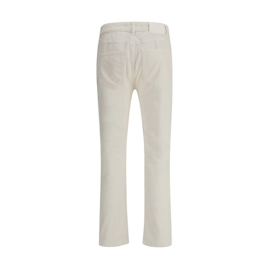 White Cotton Casual Pants