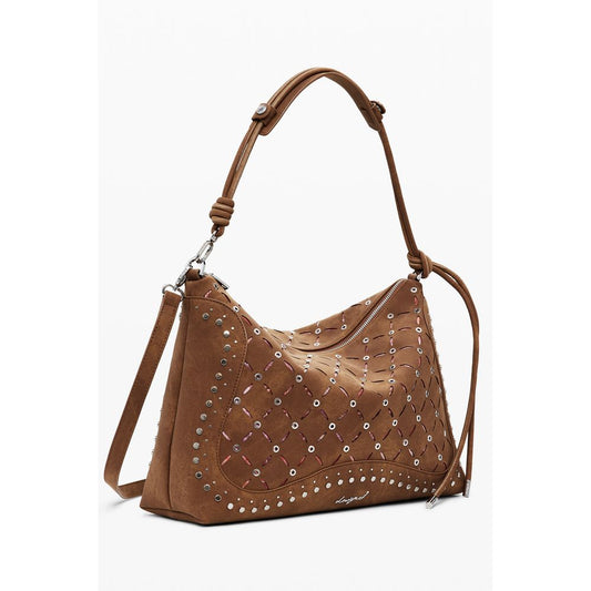Brown Polyethylene Women Handbag