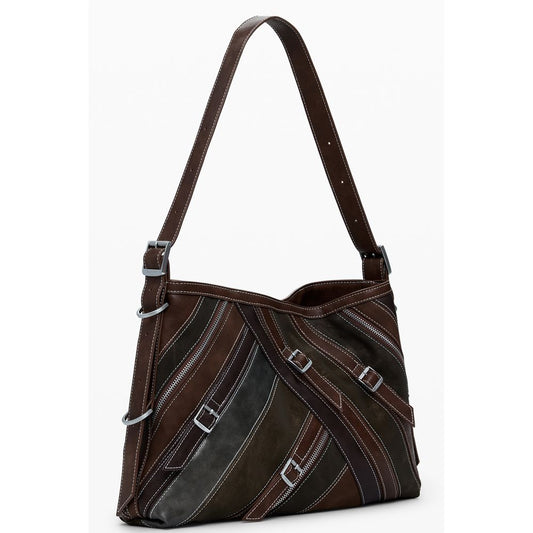 Brown Polyethylene Women Handbag