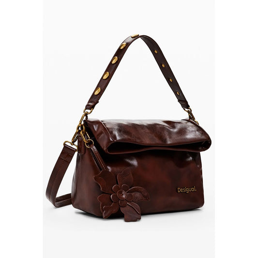 Brown Polyethylene Women Handbag