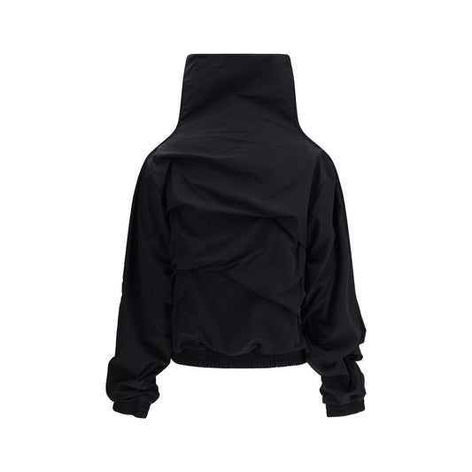 Black Polyamide Full-Length Jacket