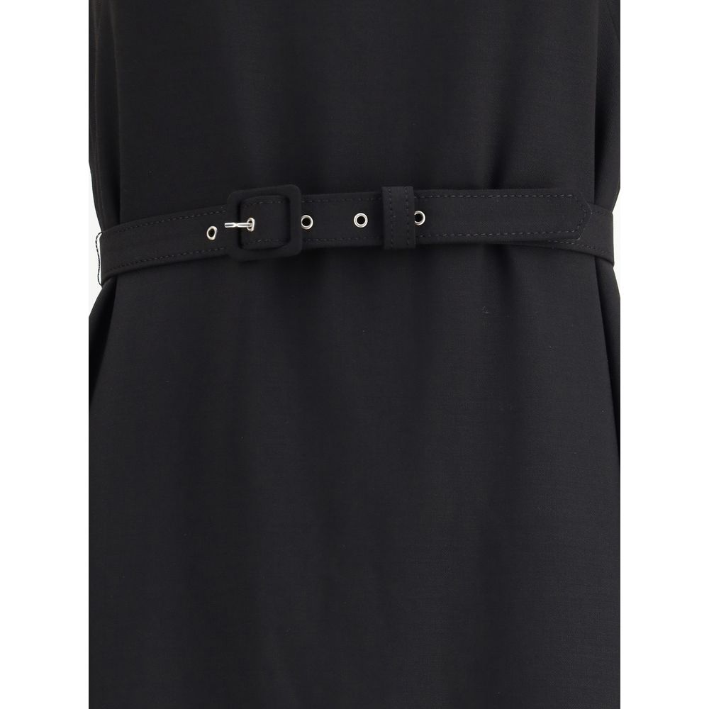 Black Polyester Casual Dress