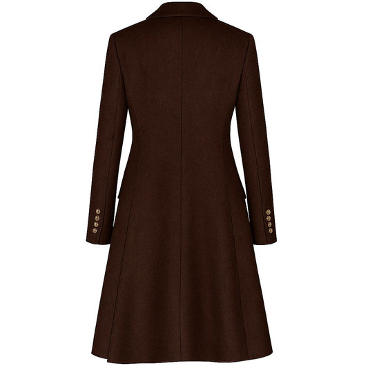 Brown Wool Women Coat