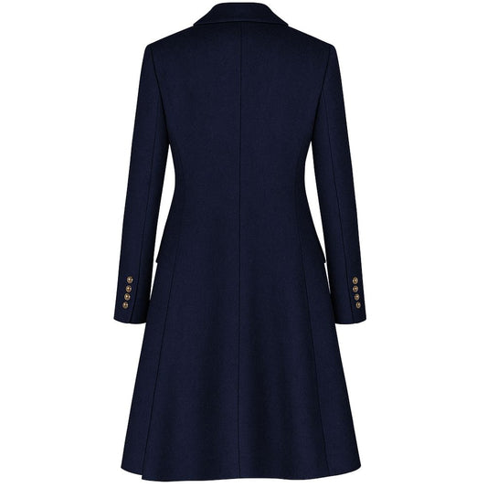 Blue Wool Women Coat