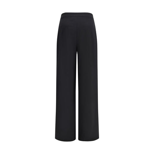 Black Polyester Casual Pants