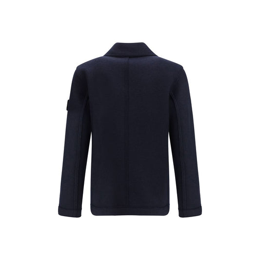 Blue Fleece Wool Coat