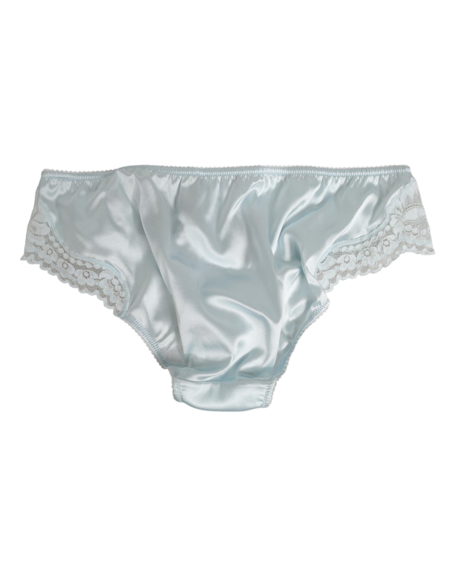 Gray Silk Satin Floral Lace Panty Brief Underwear