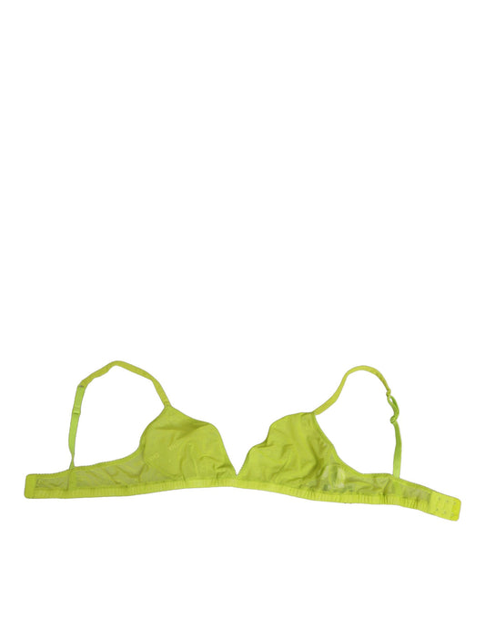 Yellow Green Nylon Soft Cup Brassiere Underwear