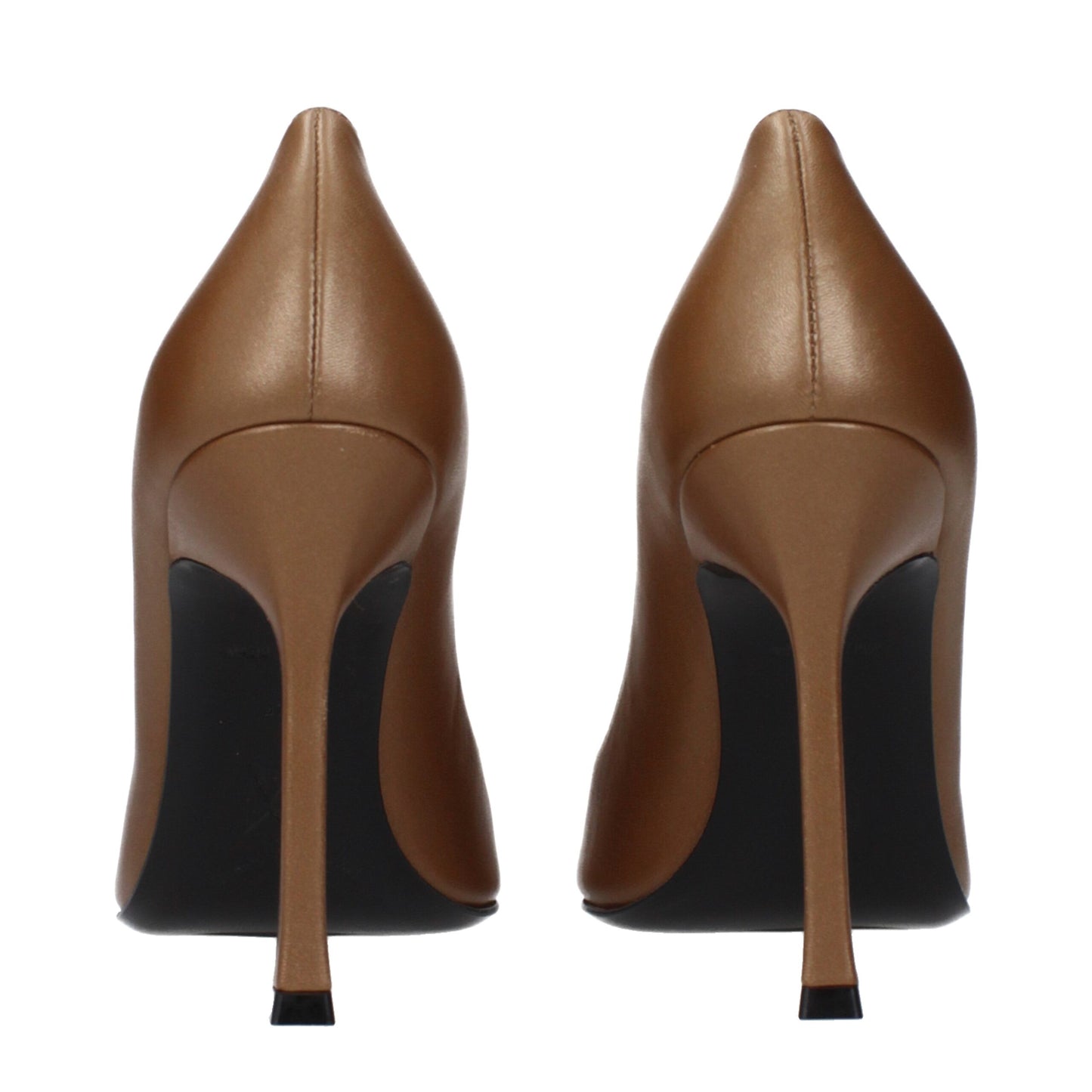 Brown Leather High Heel Pumps