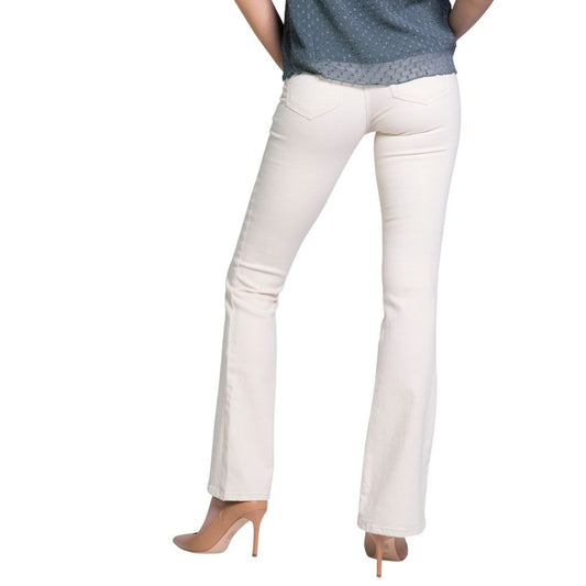 Cream Cotton Bootcut Jeans